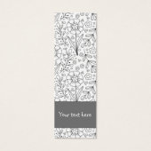 Schattigee handgetekende doodle bloemontwerp Bladw Mini Visitekaartjes (Voorkant)