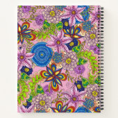 Schattigee handgetekende Doodle Flowers en Leaves Notitieboek (Achterkant)