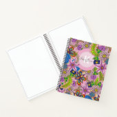 Schattigee handgetekende Doodle Flowers en Leaves Notitieboek (Binnen)