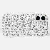 Schattigee handgetekende doodles in zwart-wit Case-Mate iPhone case (Achterkant (horizontaal))