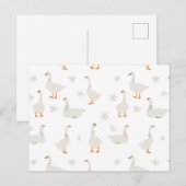 Schattigee handgetekende gans & madeliefjes briefkaart (Voorkant / Achterkant)