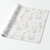 Schattigee handgetekende gans & madeliefjes cadeaupapier (Uitgerold)