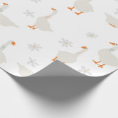 Schattigee handgetekende gans & madeliefjes cadeaupapier (Hoek)