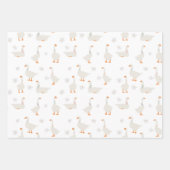 Schattigee handgetekende gans & madeliefjes inpakpapier vel (Voorkant 2)