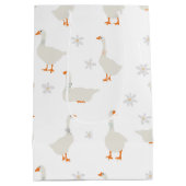 Schattigee handgetekende gans & madeliefjes medium cadeauzakje (Achterkant)