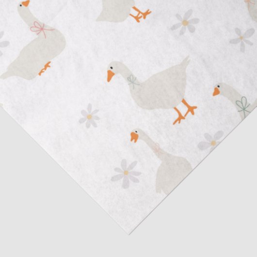 Schattigee handgetekende gans & madeliefjes tissuepapier (Detail)