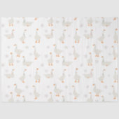 Schattigee handgetekende gans & madeliefjes tissuepapier (Voorkant)