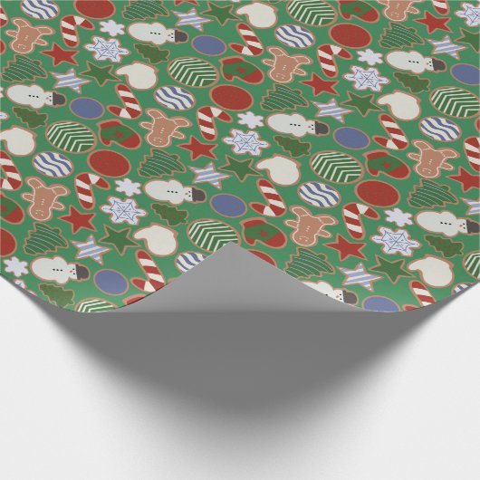 Schattigee handgetekende kerstsuiker koekje cadeaupapier (Hoek)