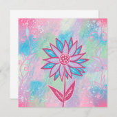 Schattigee handgetekende pastelbloem (Voorkant / Achterkant)