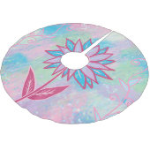 Schattigee handgetekende pastelbloem kerstboom rok (Gekanteld)