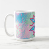 Schattigee handgetekende pastelbloem koffiemok (Links)