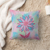 Schattigee handgetekende pastelbloem kussen (Deken)