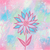 Schattigee handgetekende pastelbloem sticker (Voorkant)