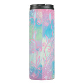 Schattigee handgetekende pastelbloem thermosbeker (Achterkant)