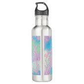 Schattigee handgetekende pastelbloem waterfles  (Achterkant)