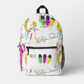 Schattigee handgetekende schoolbenodigdheden bedrukte rugzak (Voorkant)