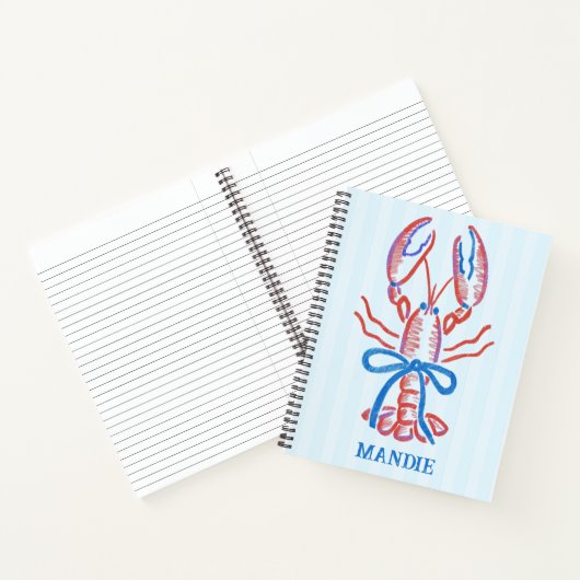 Schattigee handgetrokken kreeft notitieboek (Binnen)