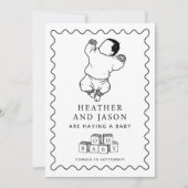 Schattigee handtekeningzwangerschap aankondiging (Voorkant)