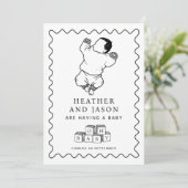 Schattigee handtekeningzwangerschap aankondiging (Staand voorkant)