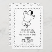 Schattigee handtekeningzwangerschap aankondiging (Voorkant / Achterkant)