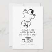 Schattigee handtekeningzwangerschap aankondiging (Voorkant)