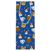 Schattigee Hannukah Dog Patterned Wijn Cadeautas (Achterkant)