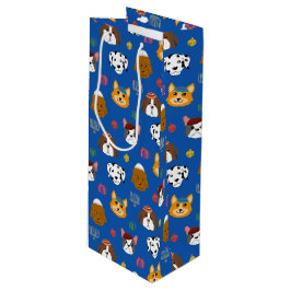 Schattigee Hannukah Dog Patterned Wijn Cadeautas