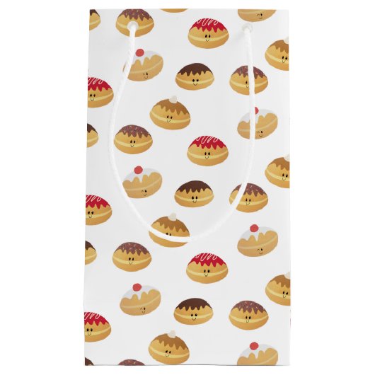 Schattigee Hannukah Sufganiyot Patterned Klein Cadeauzakje (Voorkant)