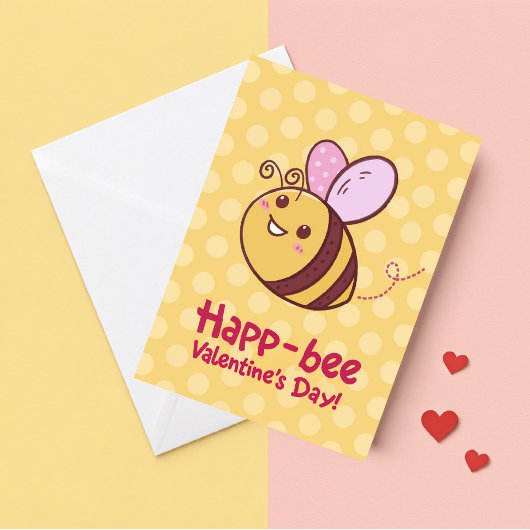 Schattigee Happ-Bee Kinder Valentijnsdag Feestdagen Kaart