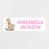 Schattigee Happy Alpaca met vlinder gepersonalisee Labels (Design 2)