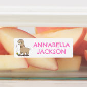 Schattigee Happy Alpaca met vlinder gepersonalisee Labels (Aangebracht)