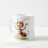 Schattigee Happy Ant Cartoon Coffee Mok (Voorkant links)