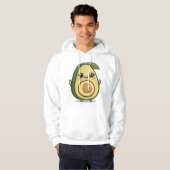 Schattigee Happy Avocado – Kawaii Graphic Design Hoodie (Voorkant volledig)