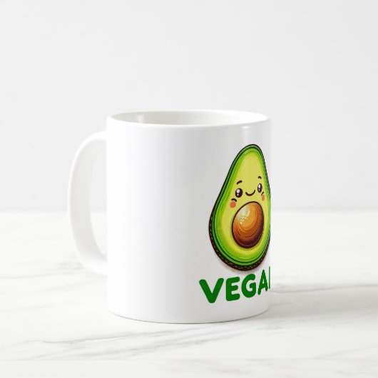 Schattigee Happy Avocado Vegan Lifestyle Koffiemok (Voorkant links)