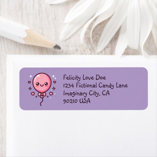 Schattigee Happy Balloon Retourlabels Etiket (Insitu)