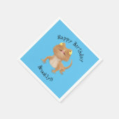 Schattigee Happy Bearded Dragon Lizard Verjaardag  Servet (Hoek)