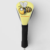 Schattigee Happy Bee cartoon gepersonaliseerd Golfheadcover (Voorkant)