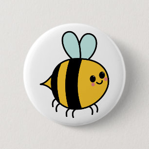 Schattigee Happy Bee-tekening Ronde Button 5,7 Cm