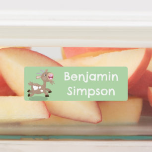 Schattigee Happy Billy Goat cartoon gepersonalisee Labels