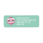 Schattigee Happy Birthday Cake Retourlabels Etiket (Voorkant)