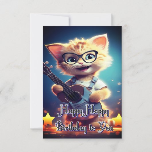 Schattigee Happy Birthday cat (Voorkant)