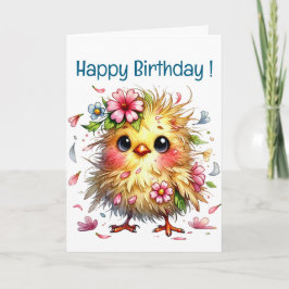 Schattigee Happy Birthday Chick Kaart
