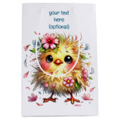Schattigee Happy Birthday Chick Medium Cadeauzakje (Voorkant)