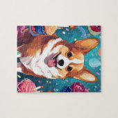 Schattigee Happy Birthday Corgi Dog Legpuzzel (Horizontaal)