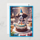 Schattigee Happy Birthday Dog Briefkaart (Voorkant / Achterkant)