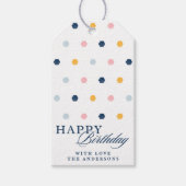 Schattigee Happy Birthday Kleurrijk Gepersonalisee Cadeaulabel (Voorkant)