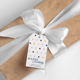Schattigee Happy Birthday Kleurrijk Gepersonalisee Cadeaulabel