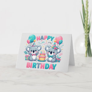 Schattigee Happy Birthday Koala Beren Kaart