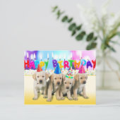 Schattigee Happy Birthday puppies Briefkaart (Staand voorkant)