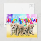 Schattigee Happy Birthday puppies Briefkaart (Voorkant / Achterkant)